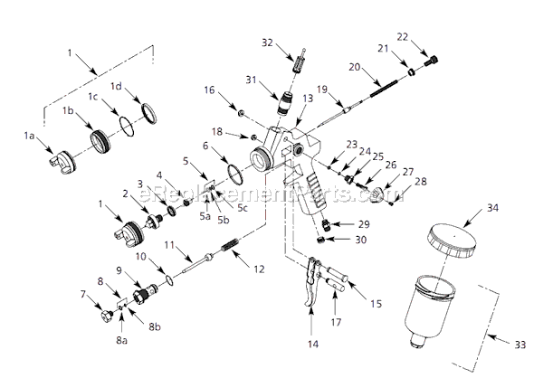 Campbell Hausfeld IFS560 (2006.08) Gravity Feed Spray Gun Page A Diagram