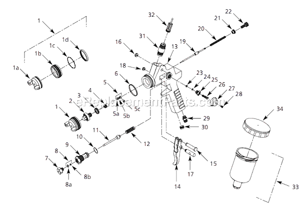 Campbell Hausfeld IFS560 (2006.11) Gravity Feed Spray Gun Page A Diagram