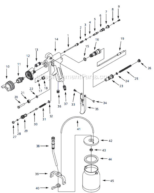 Campbell Hausfeld IFS650 (2003.05) Siphon Feed Spray Gun Page A Diagram