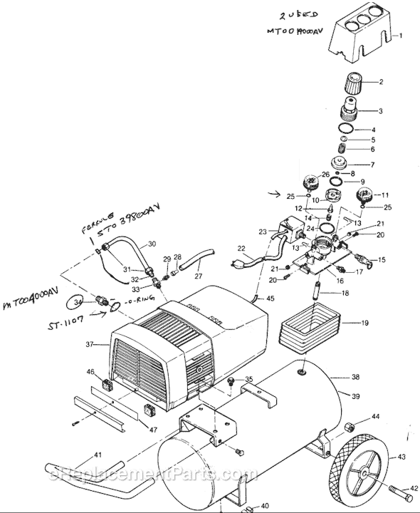 Campbell Hausfeld LT500100 Air Compressor Page A Diagram