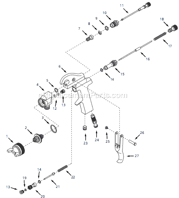 Campbell Hausfeld PH8100 (1997.02) HVLP Spray Gun Page A Diagram