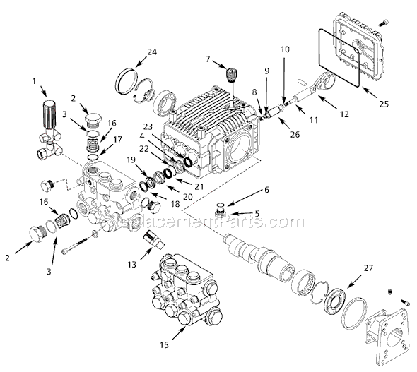 Campbell Hausfeld PM080040AV Pressure Washer Pump Page A Diagram