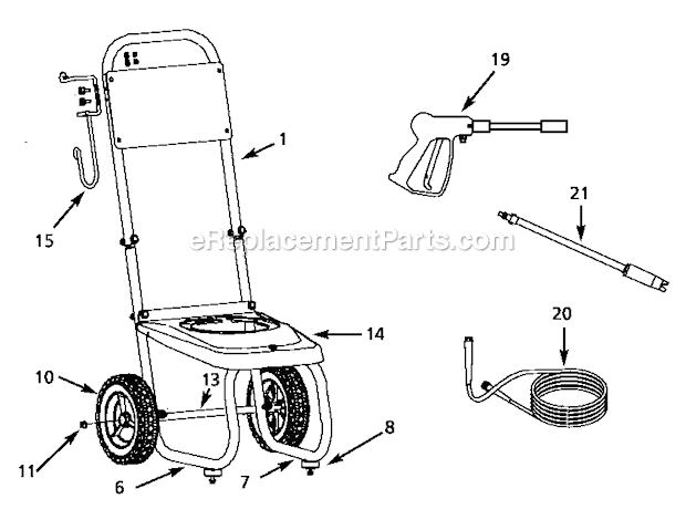 Campbell Hausfeld PW154915LE Vertical Shaft Pressure Washer Page A Diagram