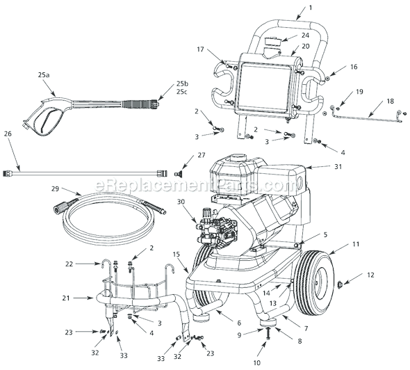 Campbell Hausfeld PW2705H3LE Gas Powered Pressure Washer Page A Diagram