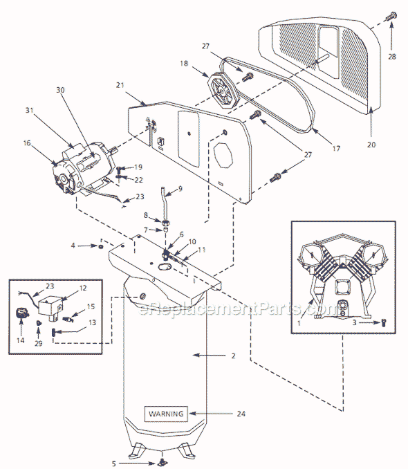 Campbell Hausfeld VH631400AJ (2008) Stationary Air Compressor Page A Diagram