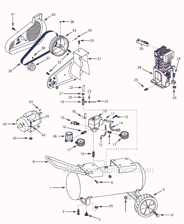 Campbell Hausfeld VS402703 (2003) Portable Air Compressors Page A Diagram