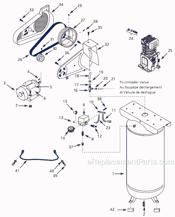 Campbell Hausfeld VS500702 (1999) Vertical Air Compressor Page A Diagram