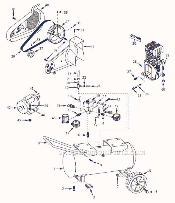 Campbell Hausfeld VS501000 (2000) Portable Air Compressors Page A Diagram