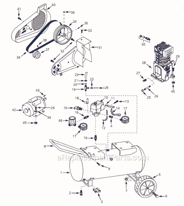 Campbell Hausfeld VS501100 (2000) Portable Air Compressors Page A Diagram