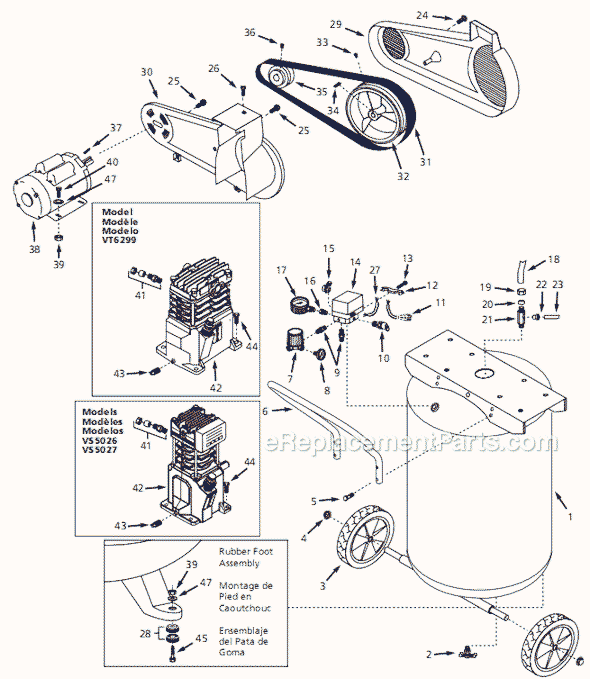 Campbell Hausfeld VS5026 (2001) Portable Vertical Compressor Page A Diagram
