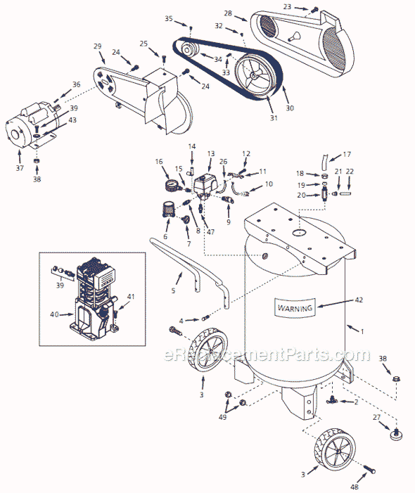 Campbell Hausfeld VS5026 (2004) Portable Vertical Compressor Page A Diagram