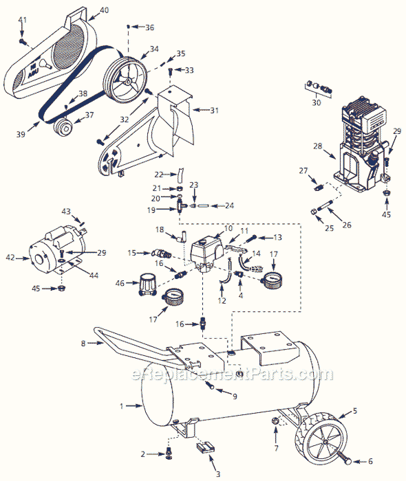 Campbell Hausfeld VS503100 (2005) Portable Air Compressors Page A Diagram