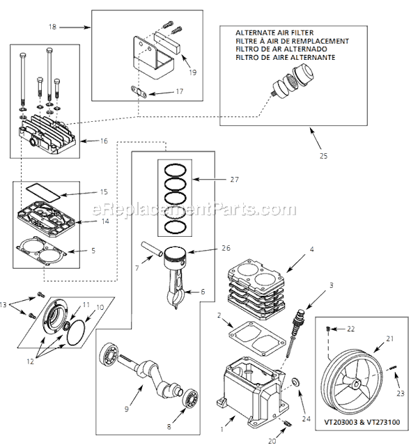 Campbell Hausfeld VT203003 (2006) Air Compressor Pump Page A Diagram