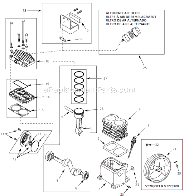 Campbell Hausfeld VT480000 (2006) Air Compressor Pump Page A Diagram