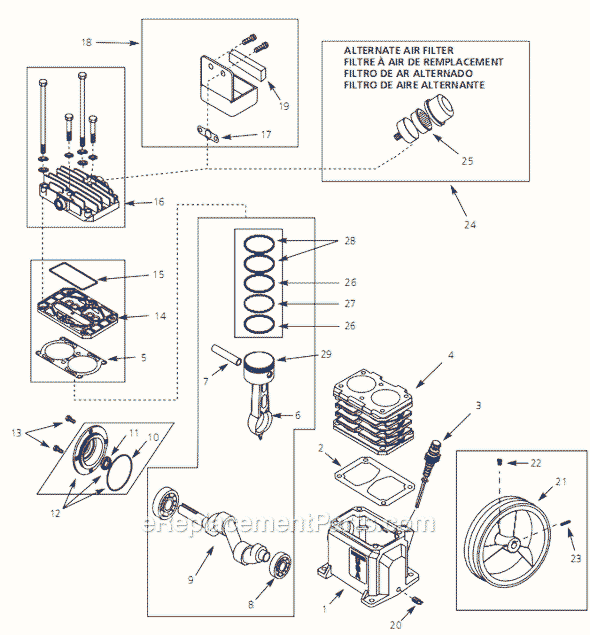 Campbell Hausfeld VT483200 (2004) Air Compressor Pump Page A Diagram