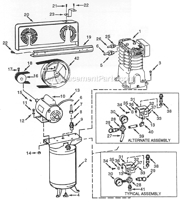 Campbell Hausfeld VT558705 Vertical-Twin Compressor Pump Page A Diagram