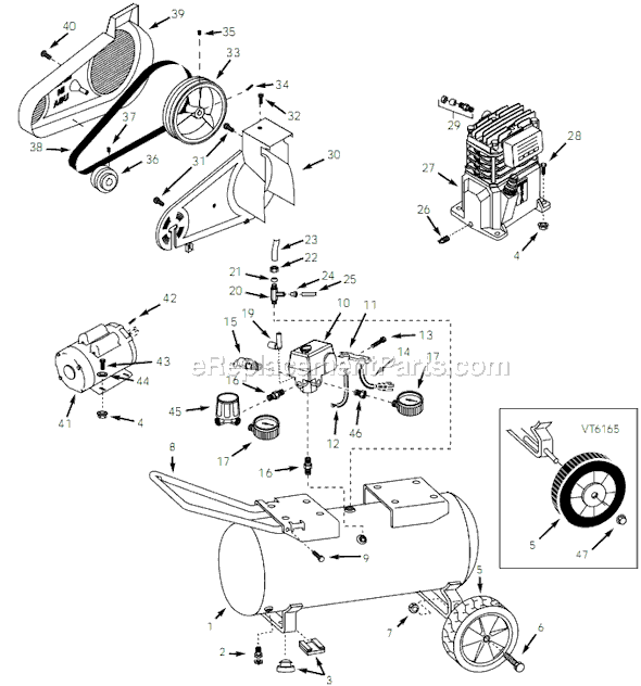 Campbell Hausfeld VT627802 (2001) Portable Air Compressor Page A Diagram