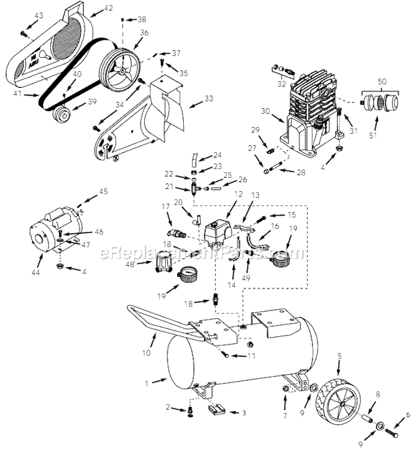 Campbell Hausfeld VT630400 (2001) Portable Air Compressor Page A Diagram