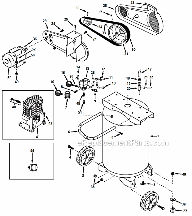 Campbell Hausfeld VT638800 Portable Vertical Compressor Page A Diagram