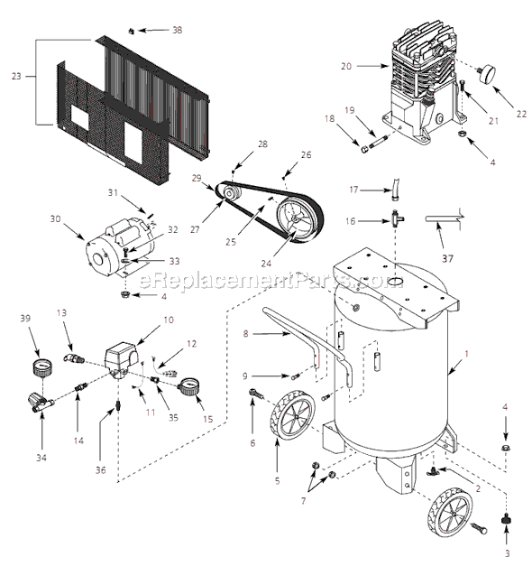 Campbell Hausfeld VT640700 Portable Air Compressor Page A Diagram