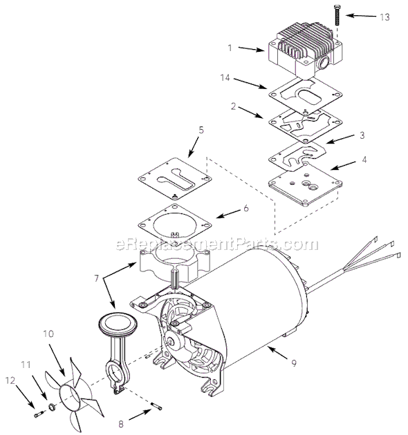 Campbell Hausfeld WL361501AJ (2001) Portable Air Compressor Pump Page A Diagram