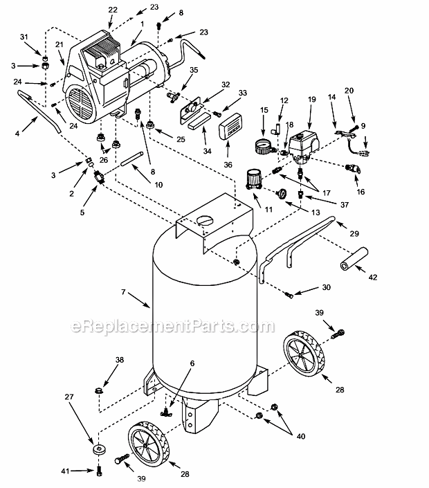 Campbell Hausfeld WL611003 Oilless Air Compressor Page A Diagram