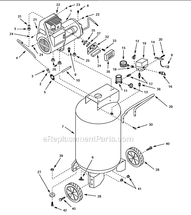 Campbell Hausfeld WL611102 Oilless Air Compressor Page A Diagram