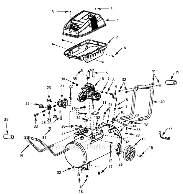 Campbell Hausfeld WL650101 Oilless Air Compressor Page A Diagram
