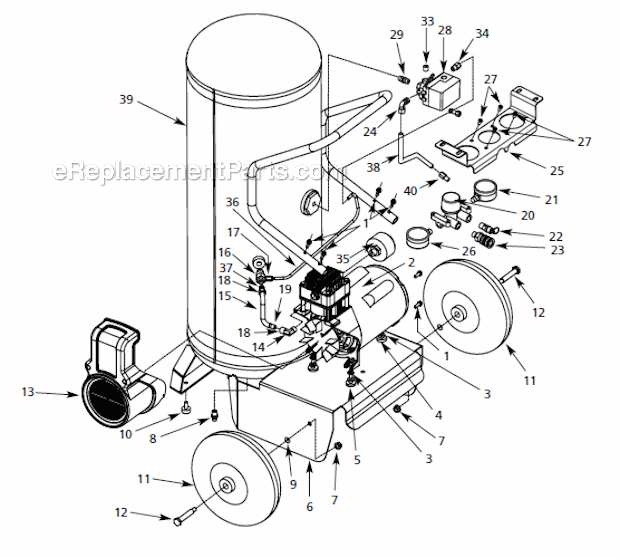 Campbell Hausfeld WL8026 Oilless Air Compressor Page A Diagram