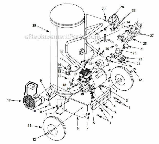 Campbell Hausfeld WL802700 Oilless Air Compressor Page A Diagram