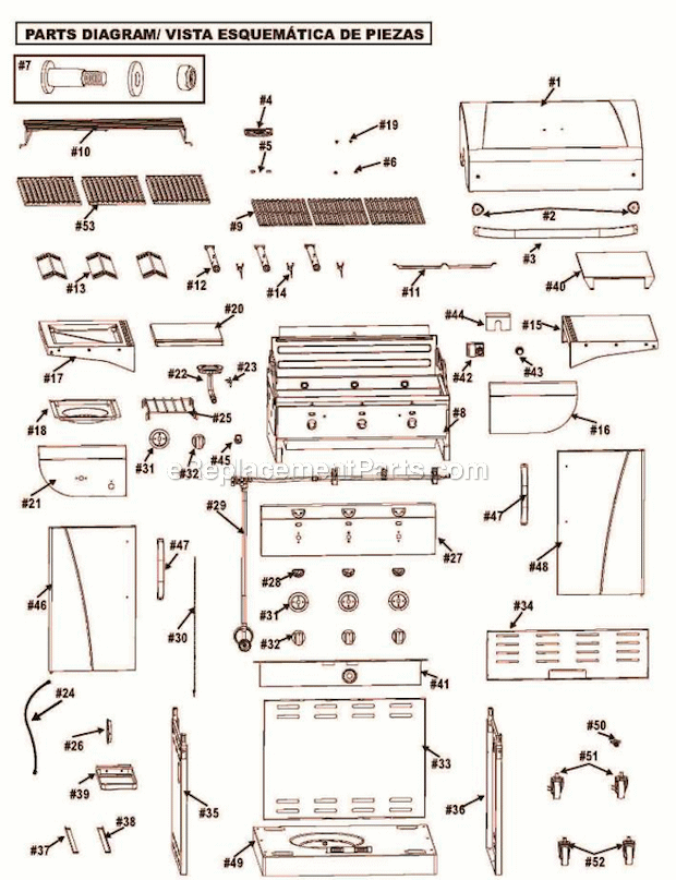 Char-Broil 463241314 3-Burner Commercial T-36D Grill Page A Diagram