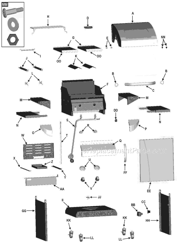Char-Broil 463243812 Tru-Infrared Gas Grill Page A Diagram