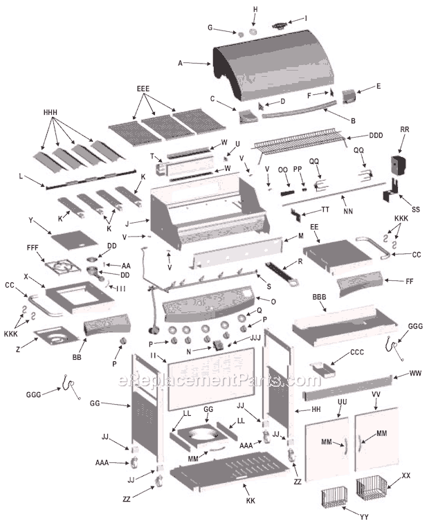 Char-Broil 463247404 Stainless Series Grill Page A Diagram