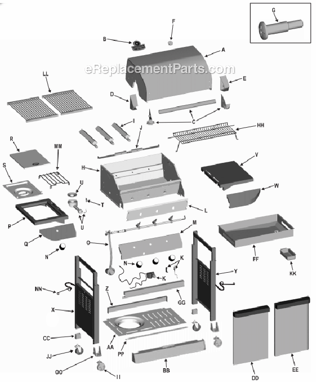 Char-Broil 463251605 Commercial Series Grill Page A Diagram
