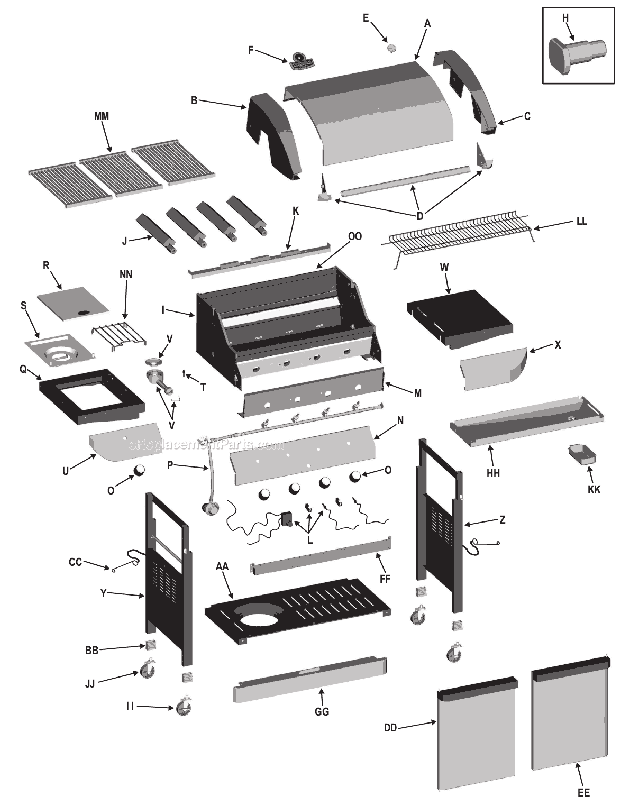 Char-Broil 463251705 Commercial Series Grill Page A Diagram