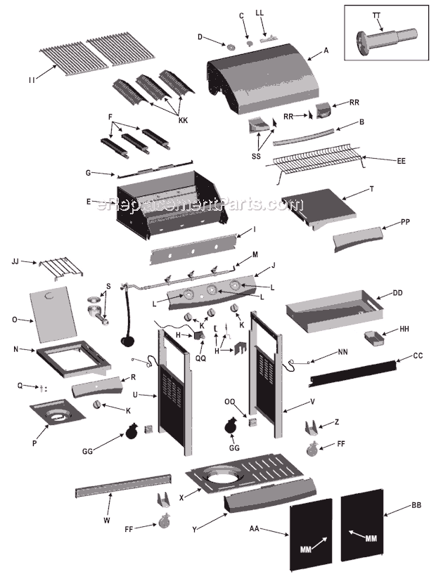 Char-Broil 463261406 Designer Series Stainless Grill Page A Diagram