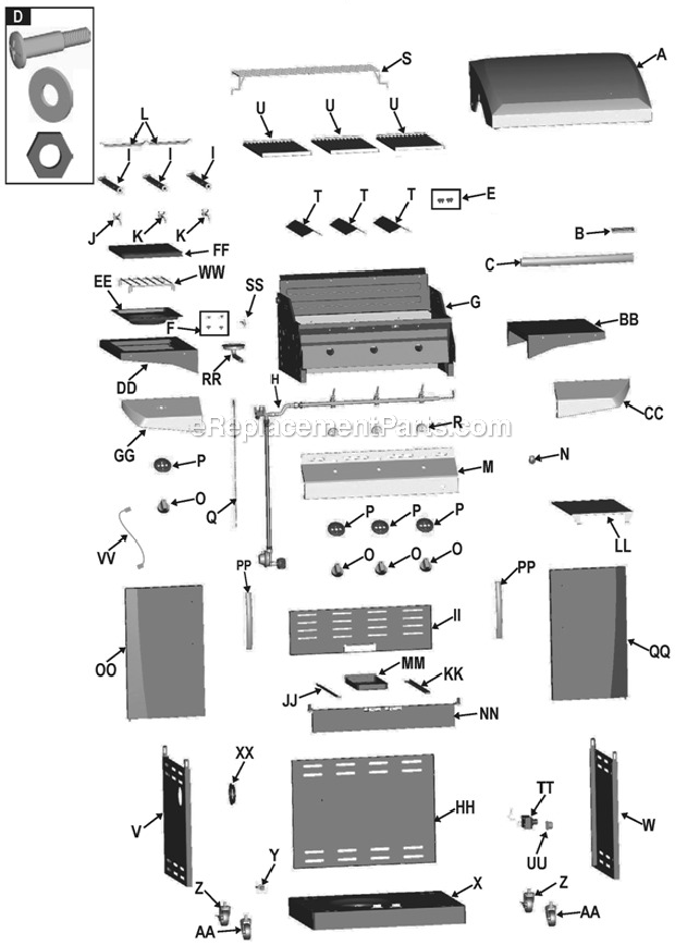 Char-Broil 463270912 Gas BBQ Page A Diagram
