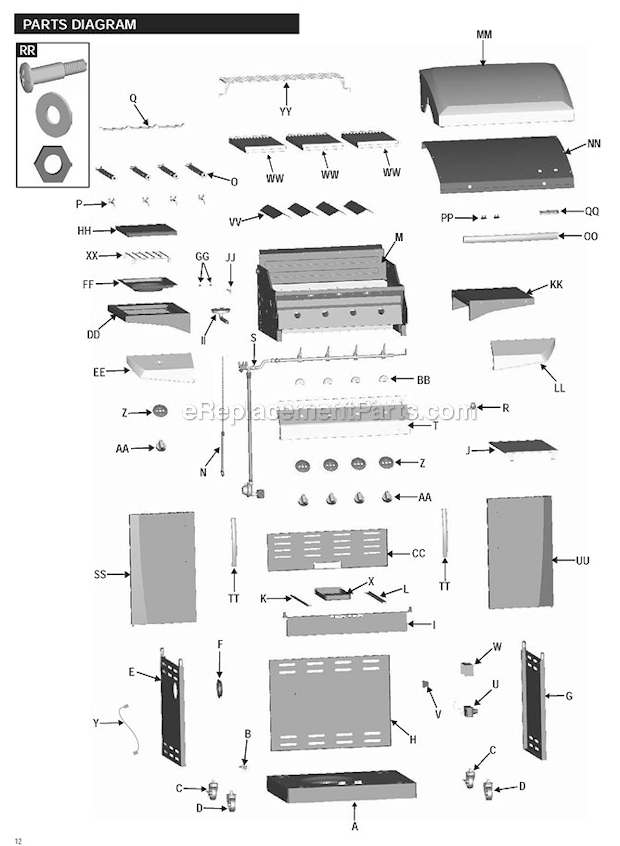 Char-Broil 463271009 Quantum Infrared Grill Page A Diagram