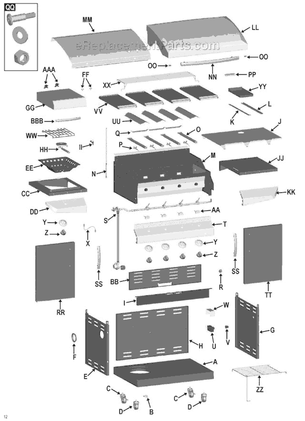 Char-Broil 463271309 Quantum Infrared 4-Burner W/Outdoor Stove Page A Diagram