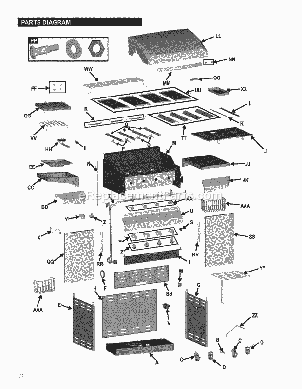 Char-Broil 463273713 Performance T-47D Grill Page A Diagram