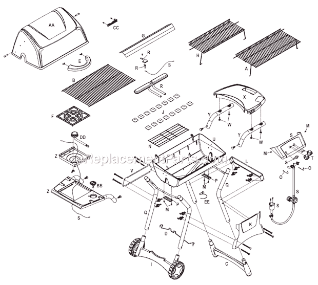 Char-Broil 4638128 Gas Grill Page A Diagram