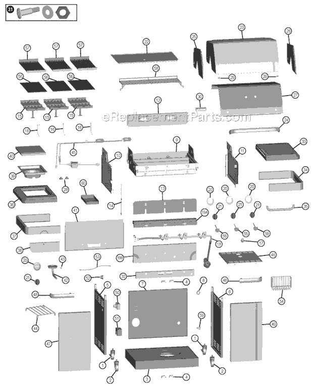 Char-Broil 464222209 Three Burner Gas Grill Page A Diagram
