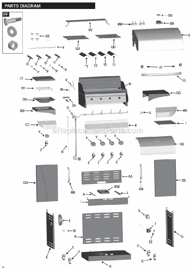 Char-Broil 466247009 Commercial Series Gas Grill Page A Diagram