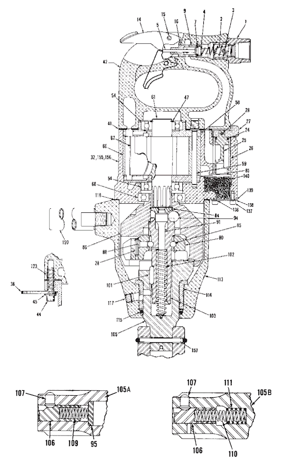 Chicago Pneumatic CP0610 PALED (T018253) 1" Impact Wrench Page A Diagram