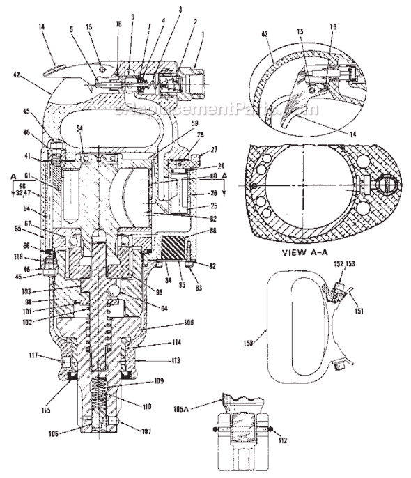 Chicago Pneumatic CP0611 (HAZED) Air Impact Wrench Page A Diagram