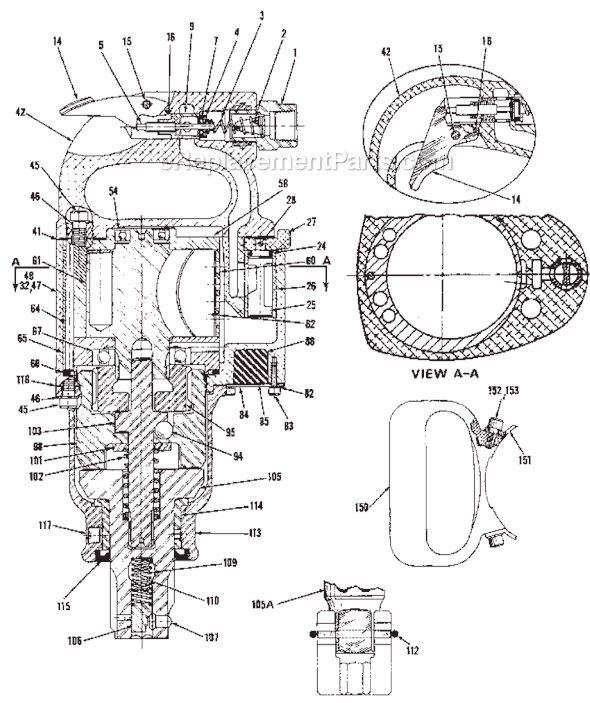 Chicago Pneumatic CP0611 PASED (T022578) 1" Impact Wrench Page A Diagram