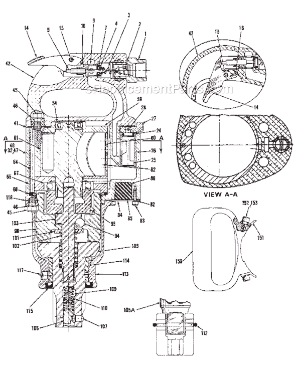Chicago Pneumatic CP0611 PASEL (T022579) 1" Impact Wrench Page A Diagram