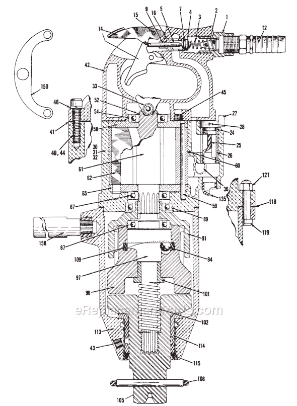 Chicago Pneumatic CP0614 PALED (T020022) 1-1/2" Impact Wrench Page A Diagram