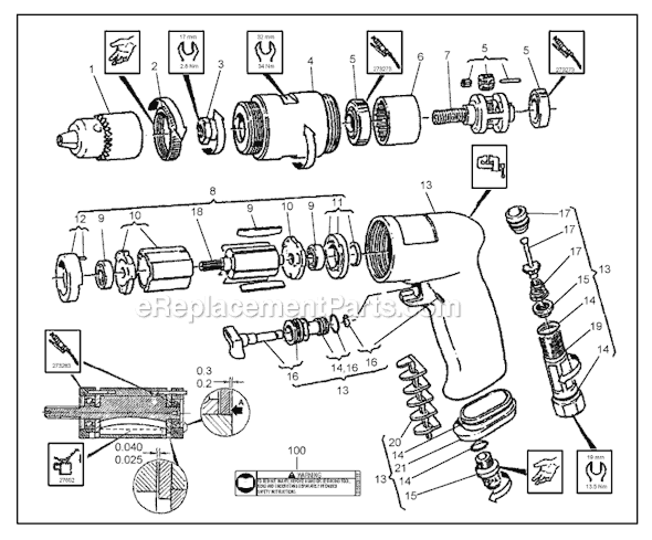 Chicago Pneumatic CP1264 (6151941264) 3/8" Drill Page A Diagram
