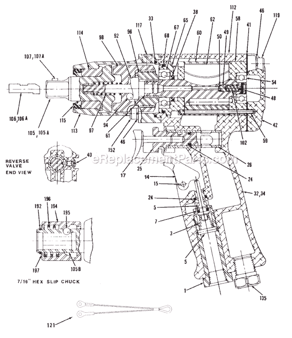 Chicago Pneumatic CP6031 HABAV (T021885) 7/16" Hex Impact Wrench Page A Diagram